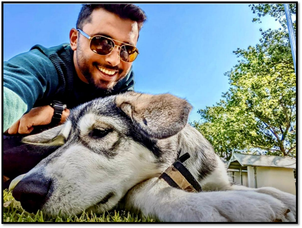 Sameed with his pet