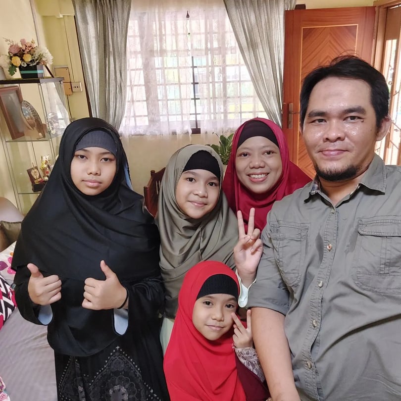 Fauzi with his family

